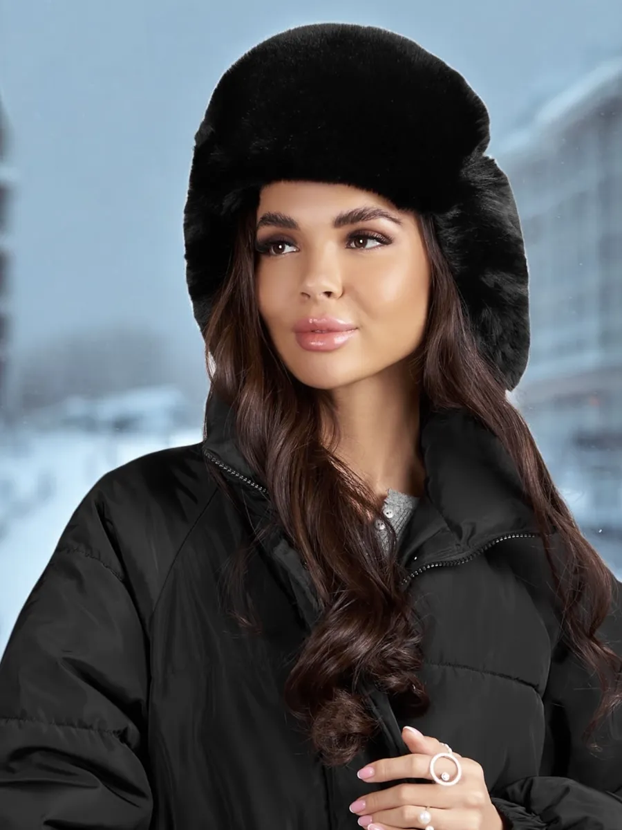 Шапка ушанка меховая теплая с флисом