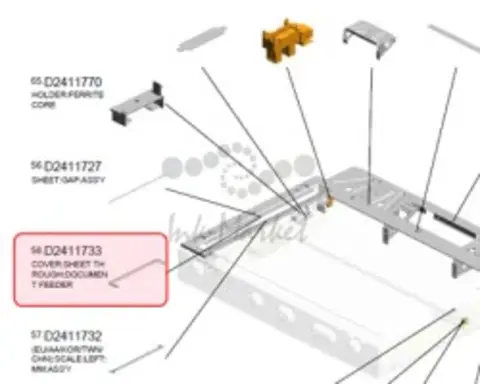 Крышка Ricoh COVER:SHEET THROUGH:DOCUMENT FEEDER ранг: C (D2411733)