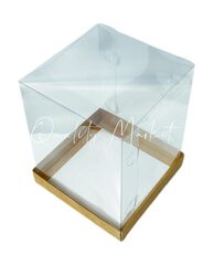 Коробка под торт и кулич с прозрачным куполом 160*160*200 мм (крафт), 10шт