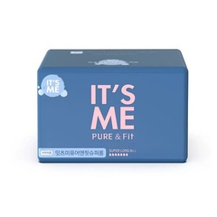 Прокладки женские гигиенические It's Me Pure & Fit pads superlong с крылышками ночные 7 капель 6 шт