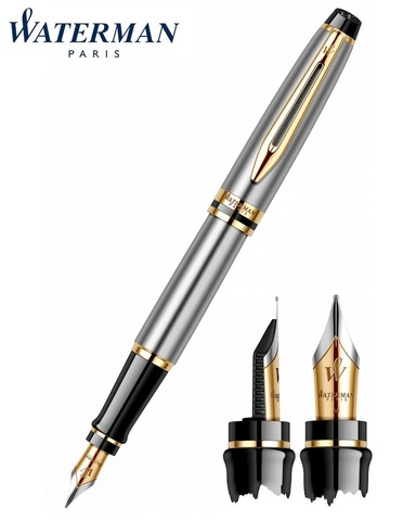 Ручка перьевая Waterman Expert  St. Steel GT, F (S0951940)