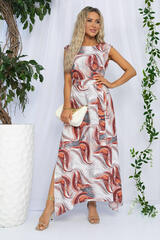 Платье Иниша (бело-бордовое) П13179-4М LT Collection