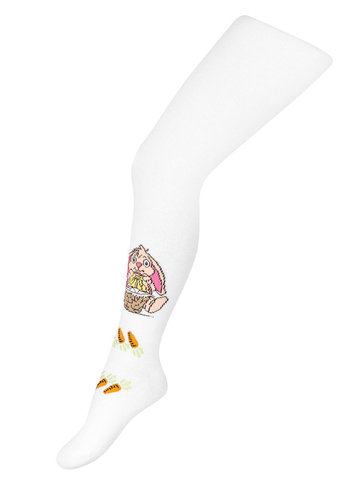 Белые колготки с кроликом Arina