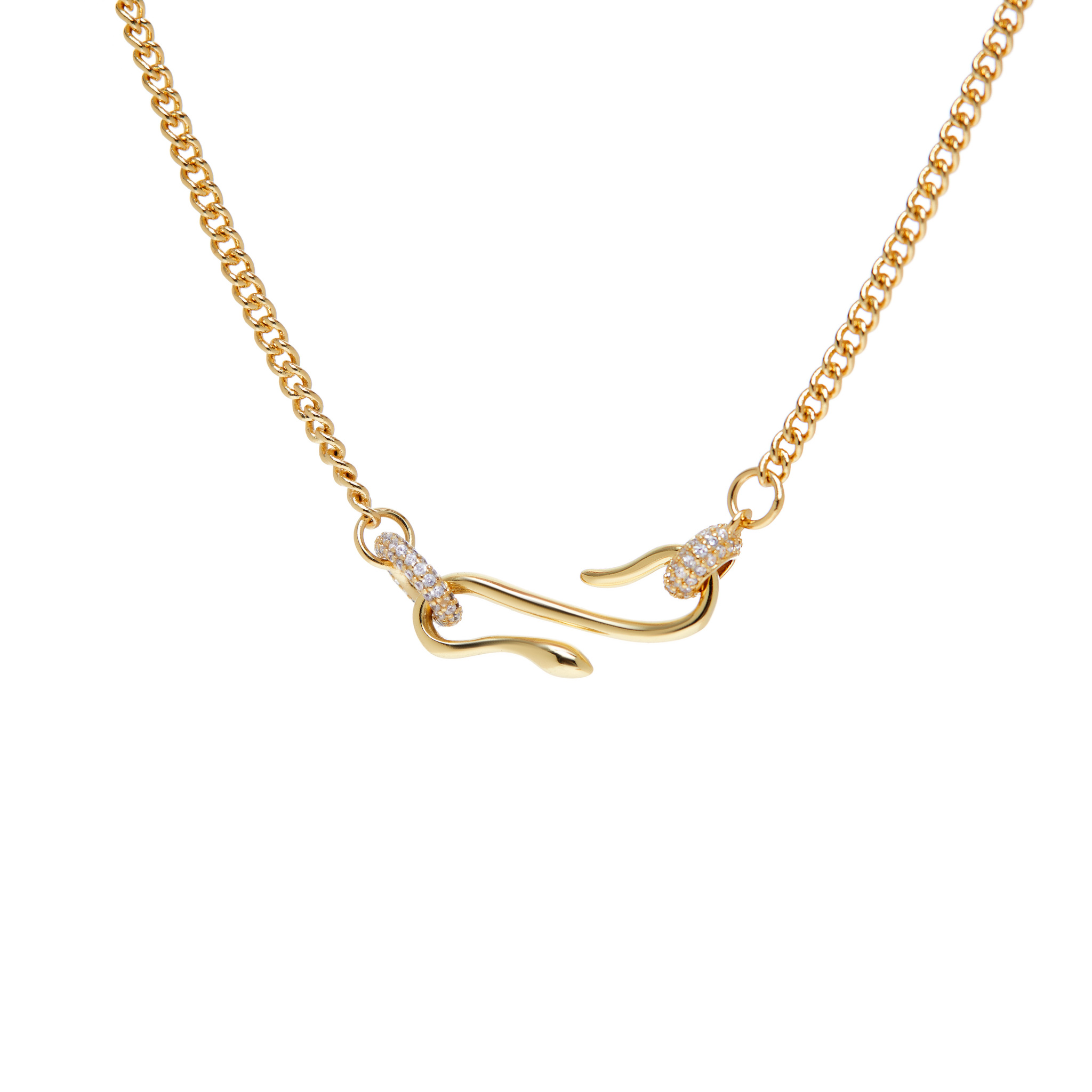 Колье Pave Hook Charm Necklace – Gold