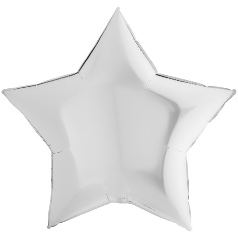 Воздушный шар звезда большая, Белая, 91 см