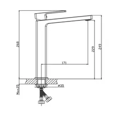 Смеситель для раковины высокий HAIBA HB11615 хром