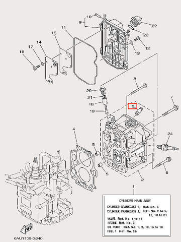 Направляющая клапана для лодочного мотора F9,9 Sea-PRO