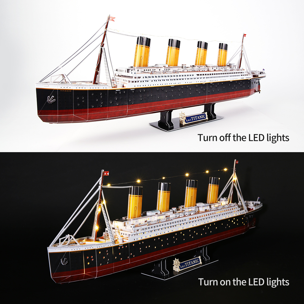 3D Пазл Титаник: купить конструктор головоломка Корабль Titanic с  LED-подсветкой в интернет магазине Toyszone.ru