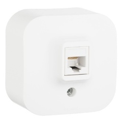 Розетка компьютерная 1-м ОП Ната RJ45 бел. Lezard 710-0200-139