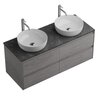 BelBagno KEP-140-2-MNO Столешница из керамогранита с двумя отверстиями под раковину и с двумя отверстиями под смеситель 1404x462 KEP-140-2-MNO Marmo Nero Opaco