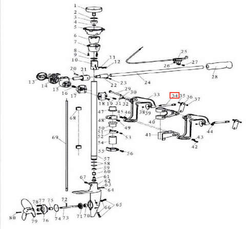 Винт зажима струбцины для лодочного мотора T3,5 Sea-PRO