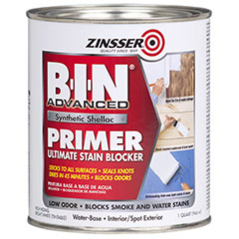 ZINSSER BIN Advanced Synthetic Shellac Primer White грунт пятноустраняющий и блокирующий запахи