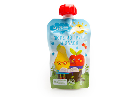 Пюре груша-яблоко Избенка, 90г
