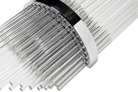 Бра настенное для спальни 55x22см Garda Decor стекло прозрачное/хром