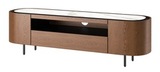 LITON, Тумба под ТВ, керамика матовая, шпон тёмный орех