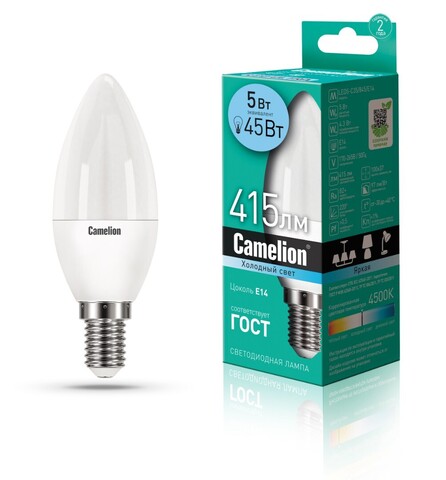 Лампа Светодиодная Camelion LED5-C35/845/E14 свеча