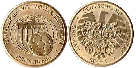 Настольная Медаль Чемпионат мира по футболу в Германии 2006 40мм UNC