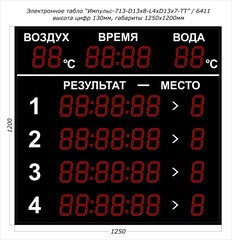 Табло для плавания Импульс 713-D13x8-L4xD13x7-T-T2