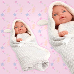 Кукла виниловая, новорождённый малыш, 40 см Испания (белый конверт)
