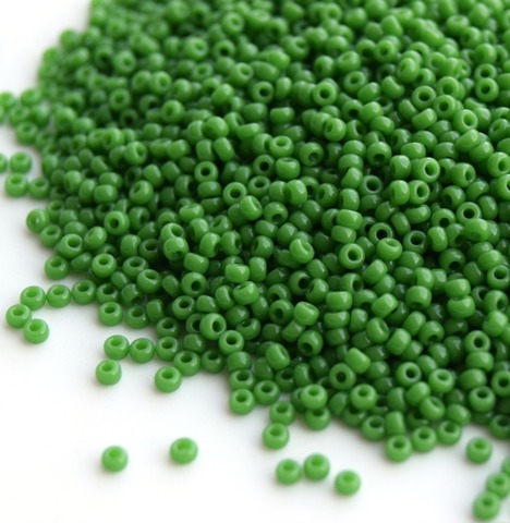 15/0 RR-0411 Бисер круглый Миюки /Miyuki round 15/0 Opaque green