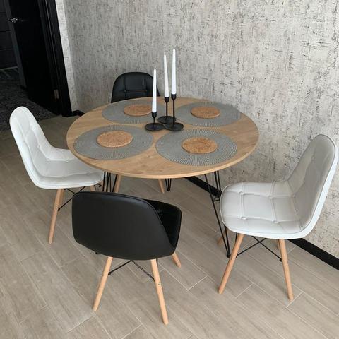 Интерьерный дизайнерский кухонный стул Eames Pulsante / PU / Экокожа