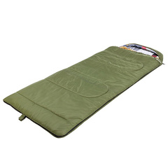Спальный мешок NISUS TRAVEL Wide Plus 400 (220х106, Hollowfiber, зелёный)
