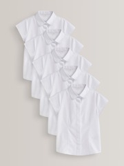 Рубашка школьная с коротким рукавом для девочки Next D08-159, 5 шт., Белый