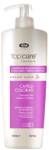Кондиционер, восстанавливающий нейтральный уровень pH волос и кожи головы после окрашивания – «Top Care Repair Color Care PH Balancer Conditioner» LISAP (Италия)