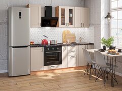 Прямая модульная кухня Лофт-07 Cream Silk - Дуб Вотан 2140*2200*600