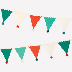 Гирлянда новогодняя текстильная с помпонами 1,8 м