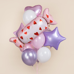 К Фигура, Конфета, Сердечки, Розовый, 41''/104 см, 1 шт. (в упаковке)