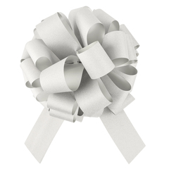 Бант-Шар, Серебро, Глиттер / 36см*7см, 1 шт.