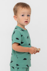 фуфайка  для мальчика  КР 302737/малахитово-зеленый,дино к558