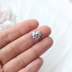 Подвеска с Сердце фактурное, 13*12 мм, родий, П106