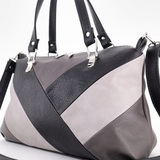 Сумка Саломея 595 мульти итальянский серо-черный