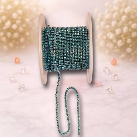 стразовая лента 2мм ,голубой-голубой (1м)