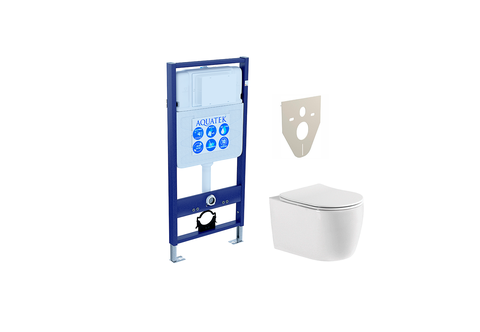 Aquatek Set Aquatek ЕВРОПА New cm Set Aquatek ЕВРОПА (рама Aquatek Standard INS-0000012+звукоизоляционная прокладка+унитаз ЕВРОПА AQ1106-00+тонкое сиденье с механизмом плавного закрыва