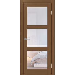 Купить Межкомнатная дверь экошпон Турин 530.222 орех остеклённая