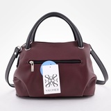 Сумка Саломея 278 наппа бордо + черный