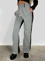 Штаны спортивные 2926 широкие на резинке с вставкой камуфляж