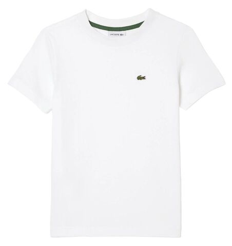 Детская теннисная футболка Lacoste Boys Plain Cotton Jersey T-shirt - white