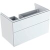 Шкафчик для раковины Geberit Xeno² с полкой, с двумя выдвижными ящиками: B=88см, H=53см, T=46.2см, Белый / Высокоглянцевое покрытие