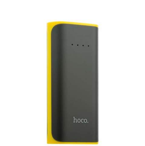 Аккумулятор внешний универсальный Hoco B21-5200 mAh Tiny Concave pattern Power bank (USB выход: 5V 1A) Gray Серый