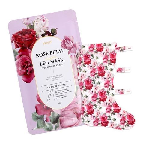 Petitfee Koelf Rose Petal Satin Leg Mask маска-гольфы для ног с экстрактом розы