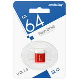 Флешка 64 GB USB 2.0 SmartBuy Lara (Красный с белым)