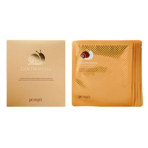 Petitfee Gold & Snail Hydrogel Mask Pack - Гидрогелевая маска для лица с золотом и экстрактом слизи улитки