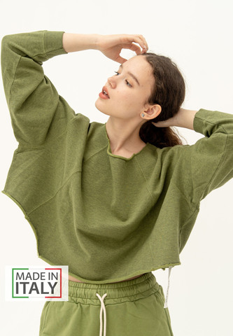 Свитшот оверсайз Bowery NYC Crop Military