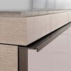 Шкафчик для раковины Geberit Citterio, с одним выдвижным ящиком: B=58.4см, H=55.4см, T=50.4см, бежевый / глянцевое стекло, светлый дуб / меламин, структура дерева