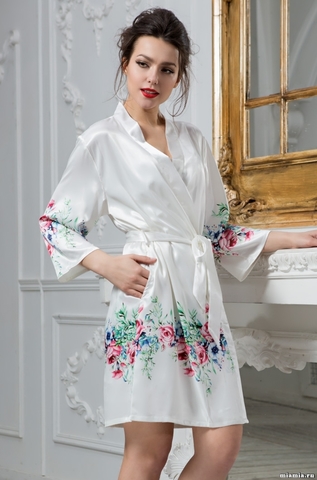 Короткий классический халат Mia-Amore 8053 FRANCHESCA