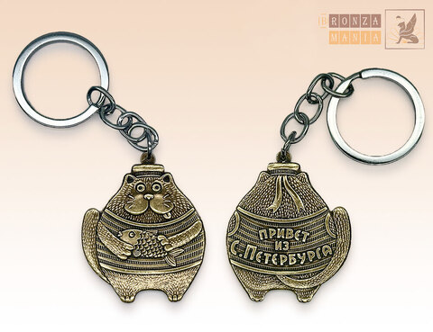 брелок Кот Питерский - Рыбак